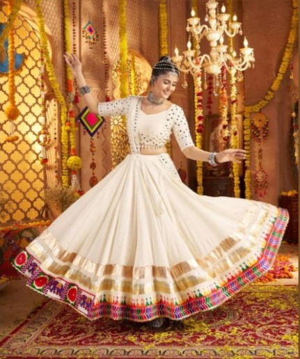 Multi Colors Raas Lehenga Choli with 9 Meters Flair