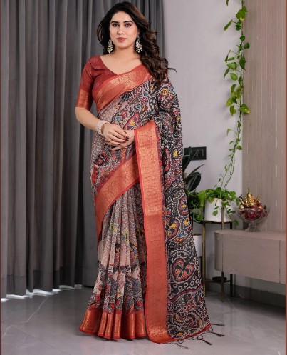Handloom Linen Saree