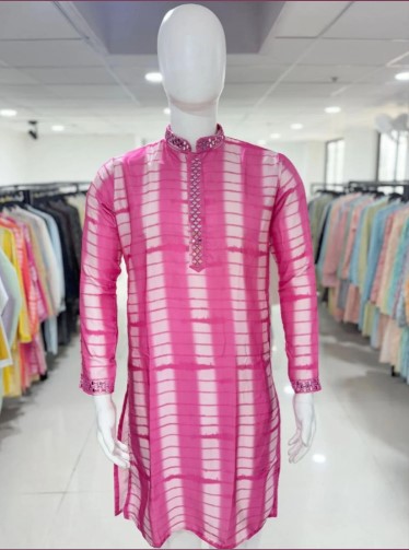 Pink Royal Silk Kurta Pajama
