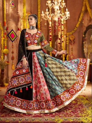 Multi Colors Raas Lehenga Choli